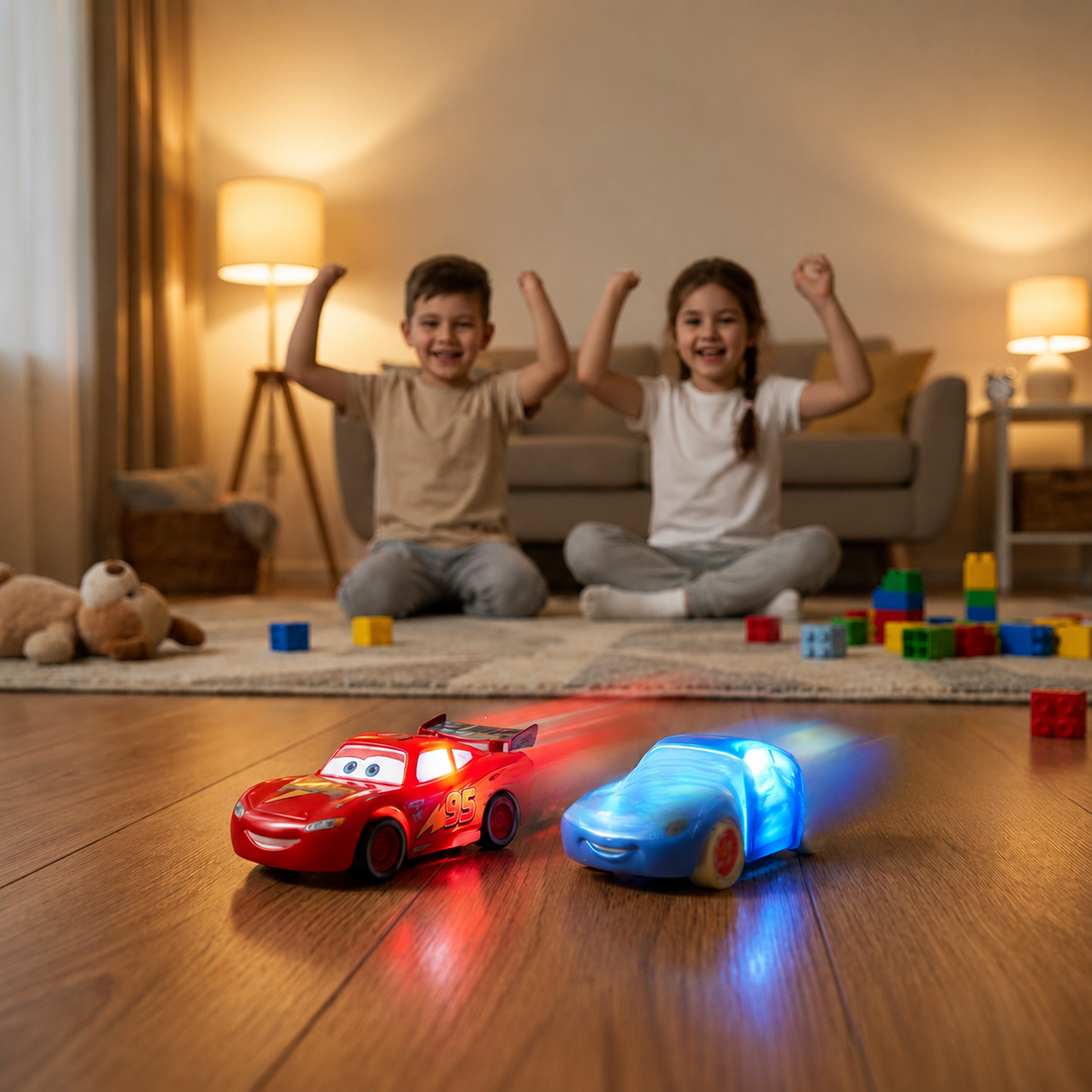 Press & Glow Colorful Mini Car