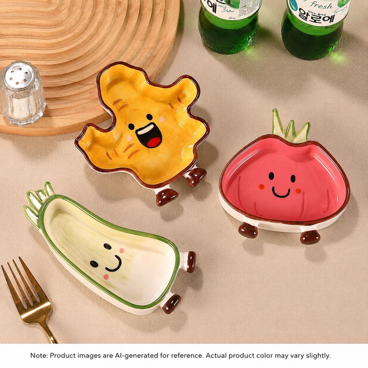 Cute Veggies Ceramic Serving Plates