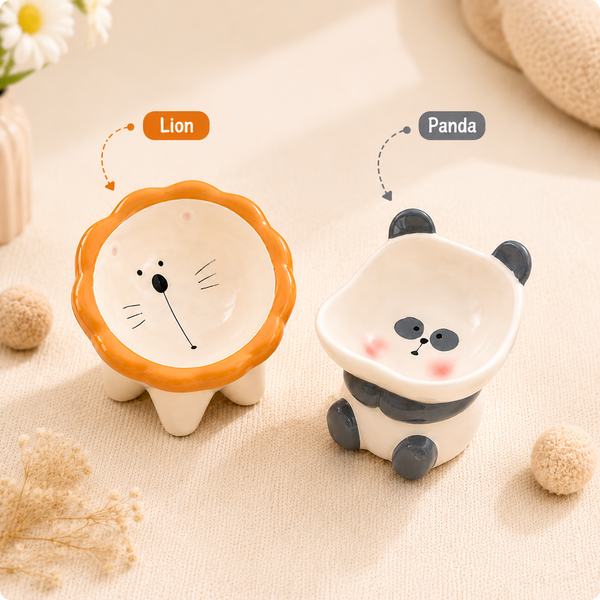 Tilted Ceramic Pet Bowl