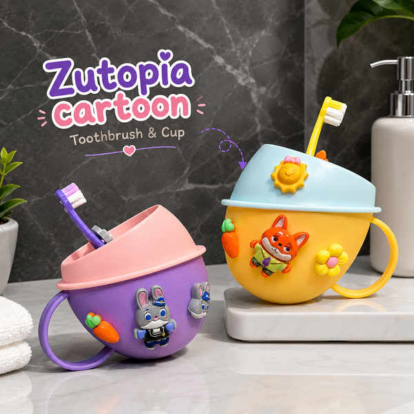 Zootopia Cartoon ToothBrush & Cup