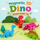 Magnetic 3D Dino Wooden Puzzle Toy