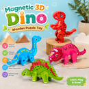 Magnetic 3D Dino Wooden Puzzle Toy