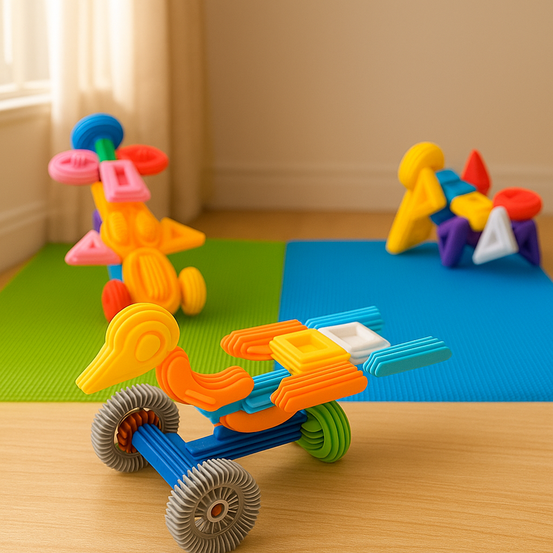 60 colourful interlocking pieces kids activity toyset