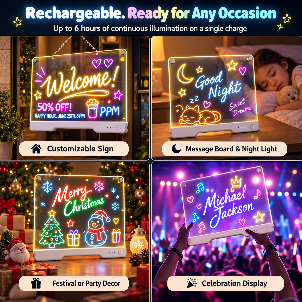 Kids Rechargeable LED Drawing Board