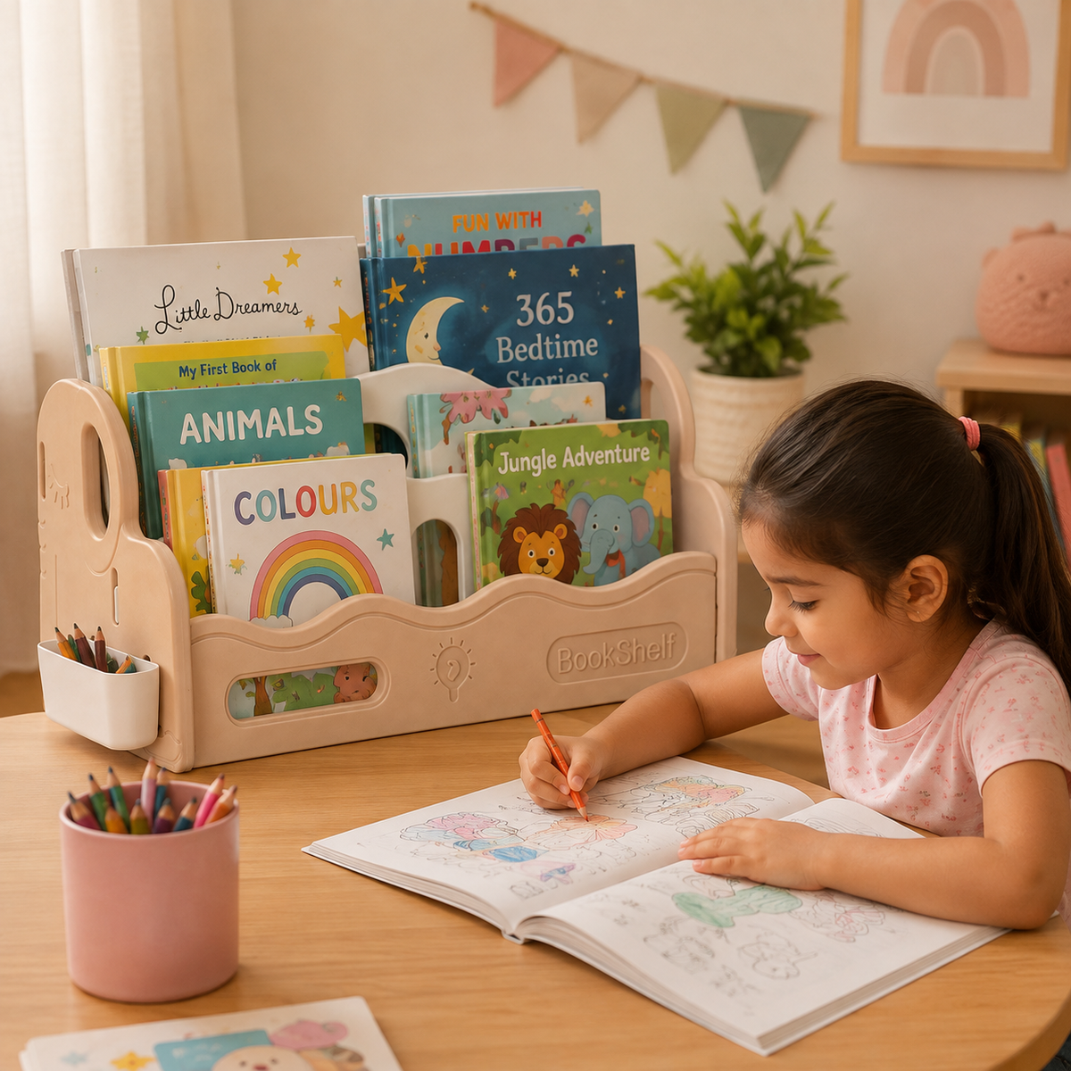 Kids Multi-Layer Book Organizer