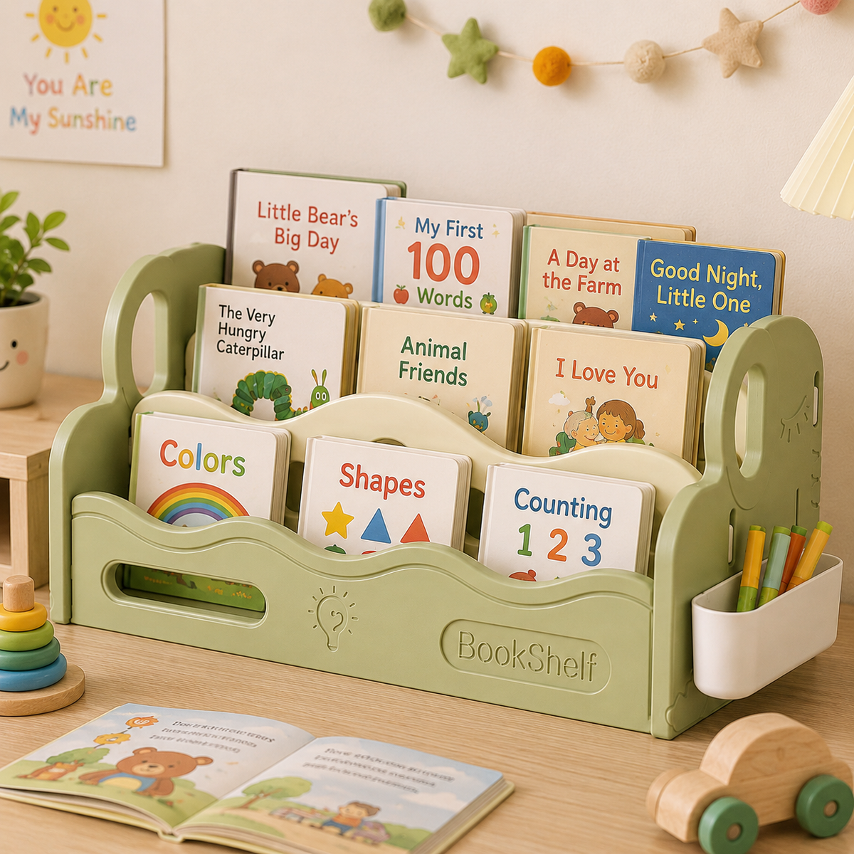 Kids Multi-Layer Book Organizer