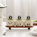 Cute Panda Kitchen Spice Jar Set