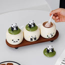 Cute Panda Kitchen Spice Jar Set