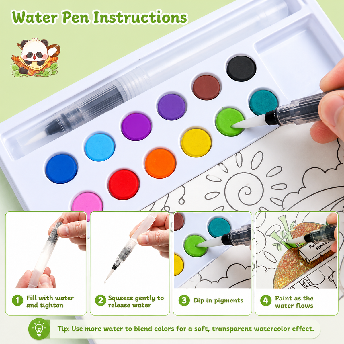 Kids Panda Painting Activity Book