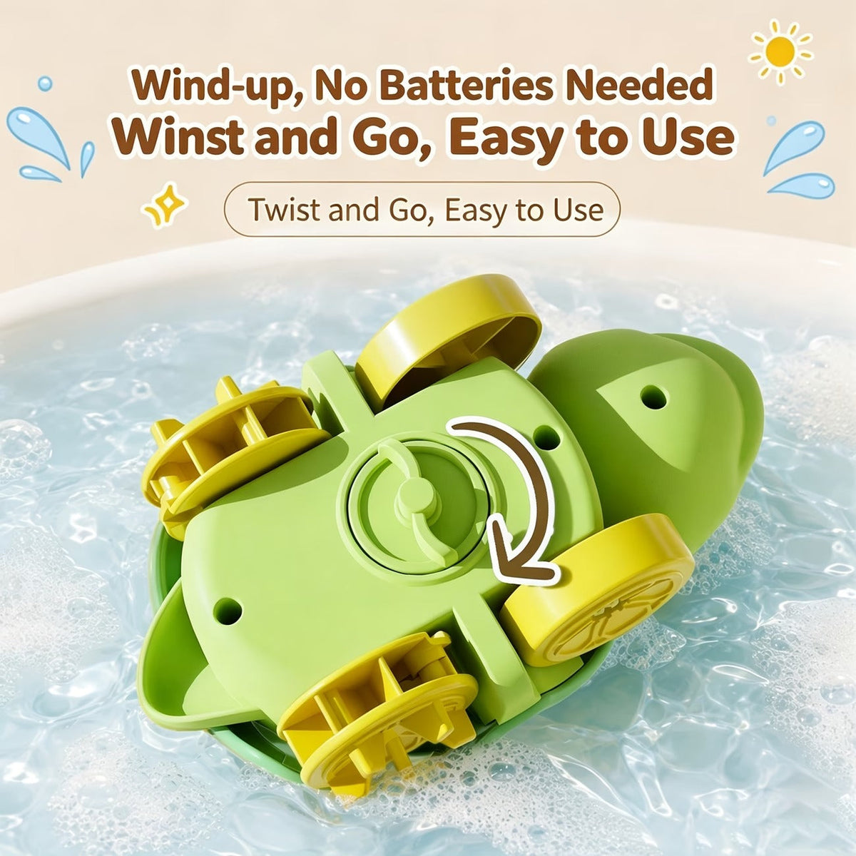 Swim & Glide Turtle Bath Toy