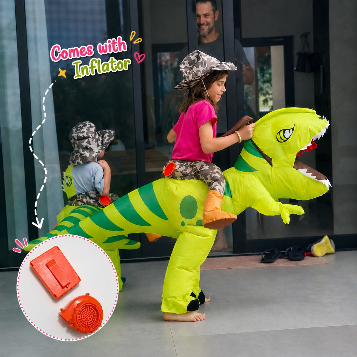 Dinosaur Inflatable Suit For kids (Kid Height - 80 cm to 120 cm)