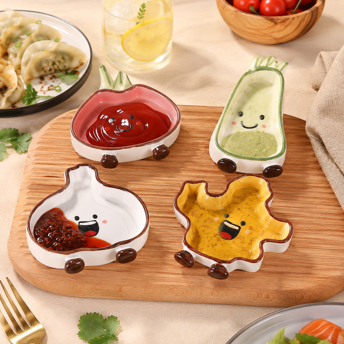 Cute Veggies Ceramic Serving Plates