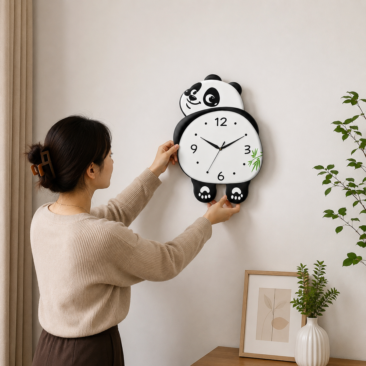 Cute Panda Swing Wall Clock (39*30)