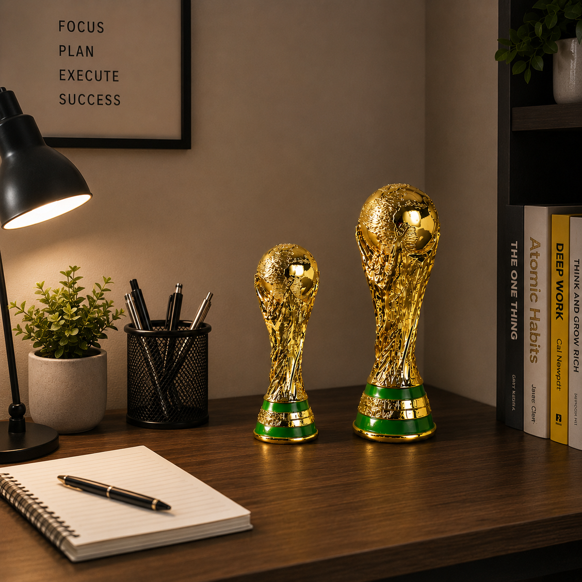 Iconic Victory Football Trophy Decor