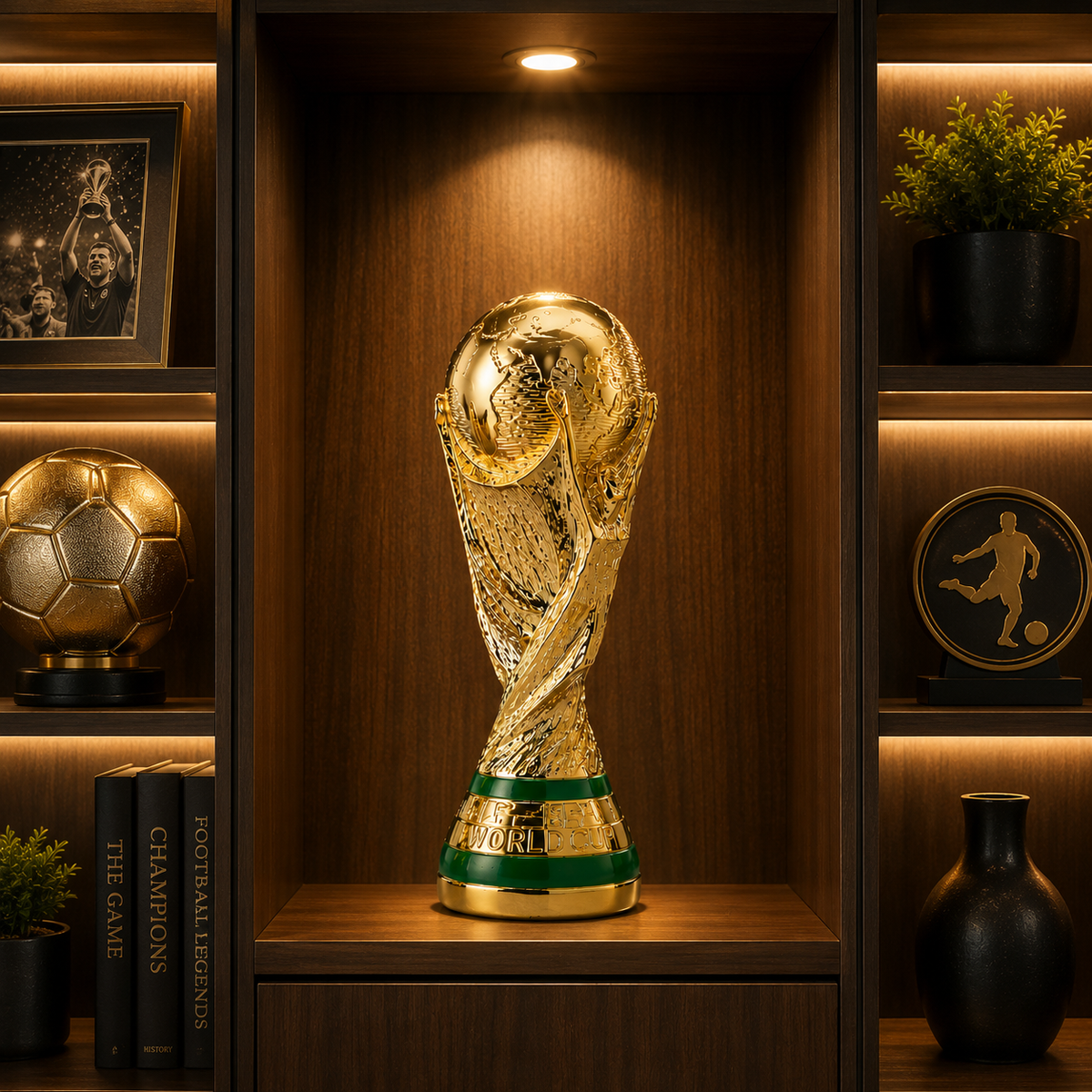 Iconic Victory Football Trophy Decor