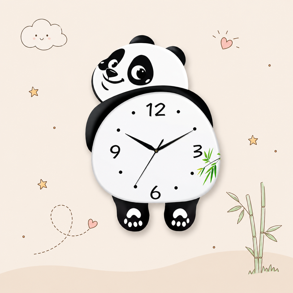 Cute Panda Swing Wall Clock (39*30)