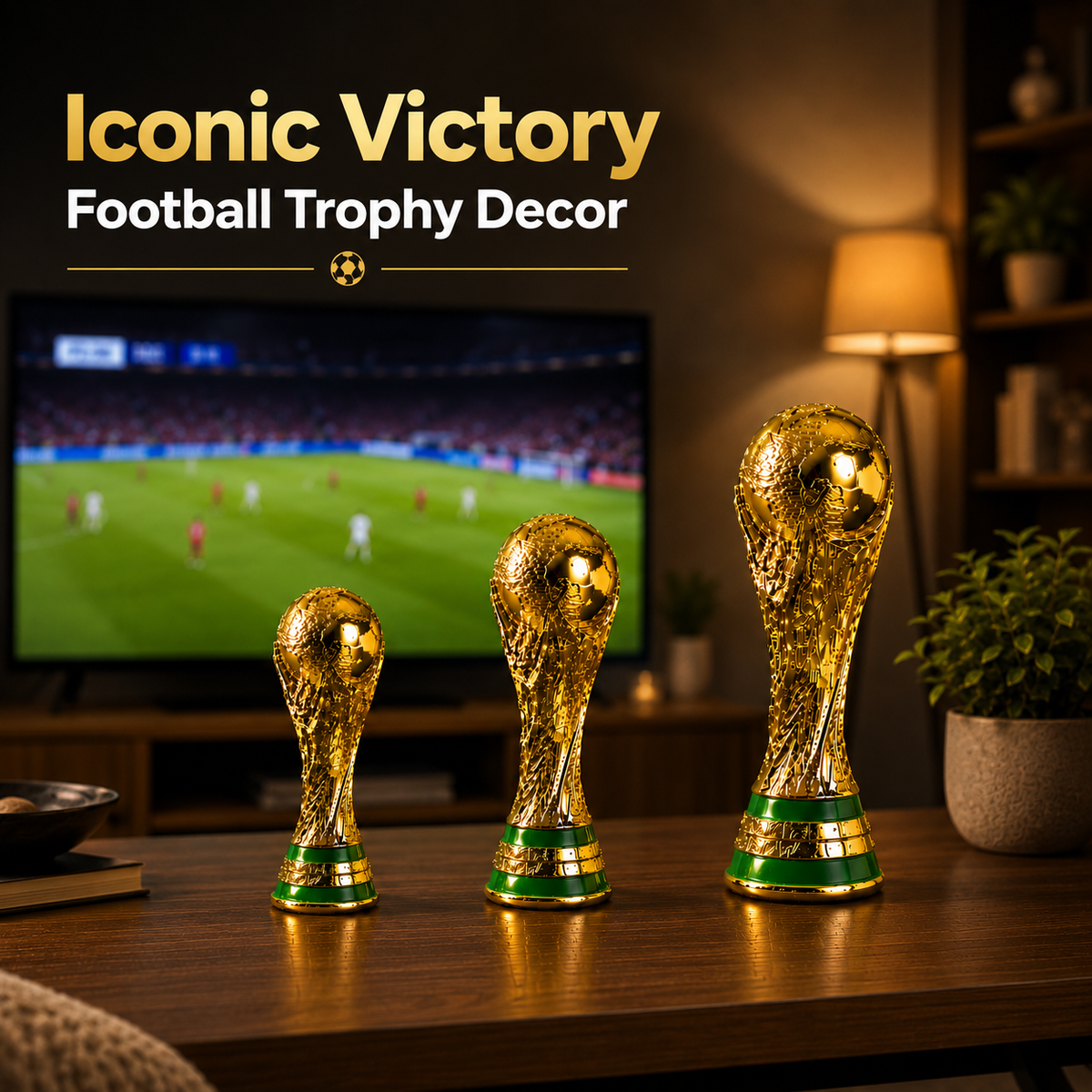 Iconic Victory Football Trophy Decor