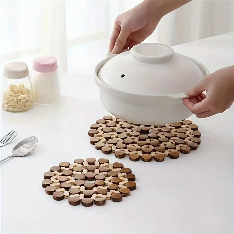 Stylish Wooden Heat-Proof Trivet