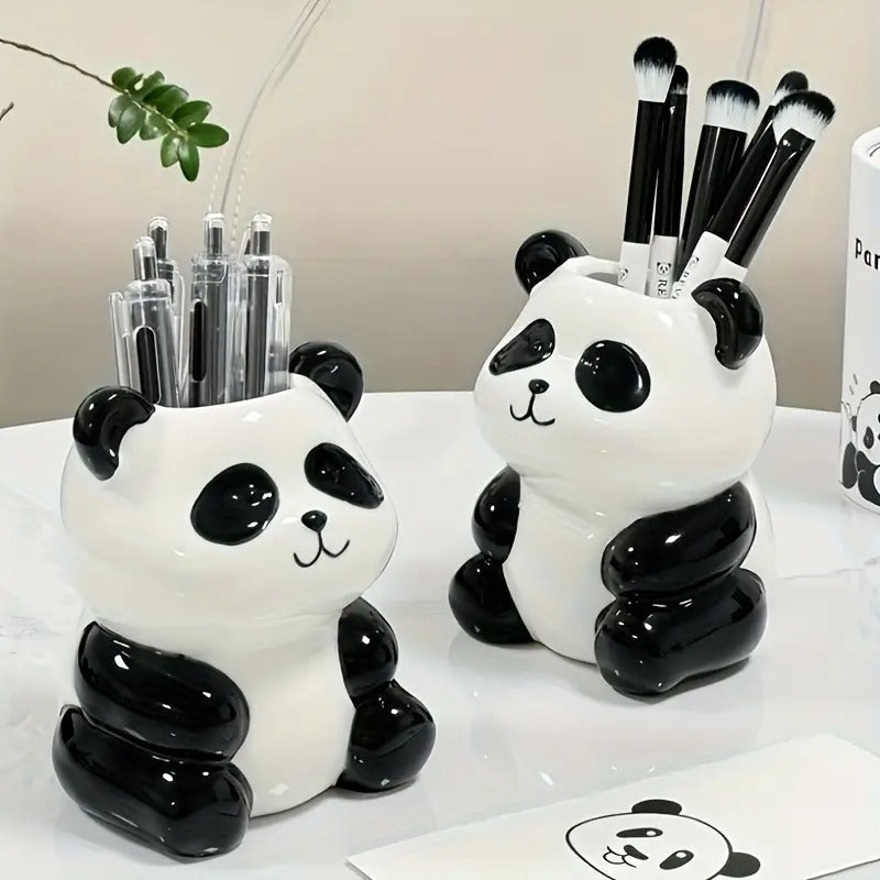 Smiley Little Panda Desk Pot