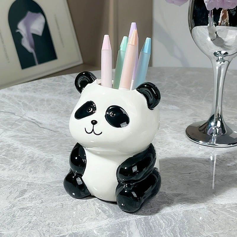 Smiley Little Panda Desk Pot
