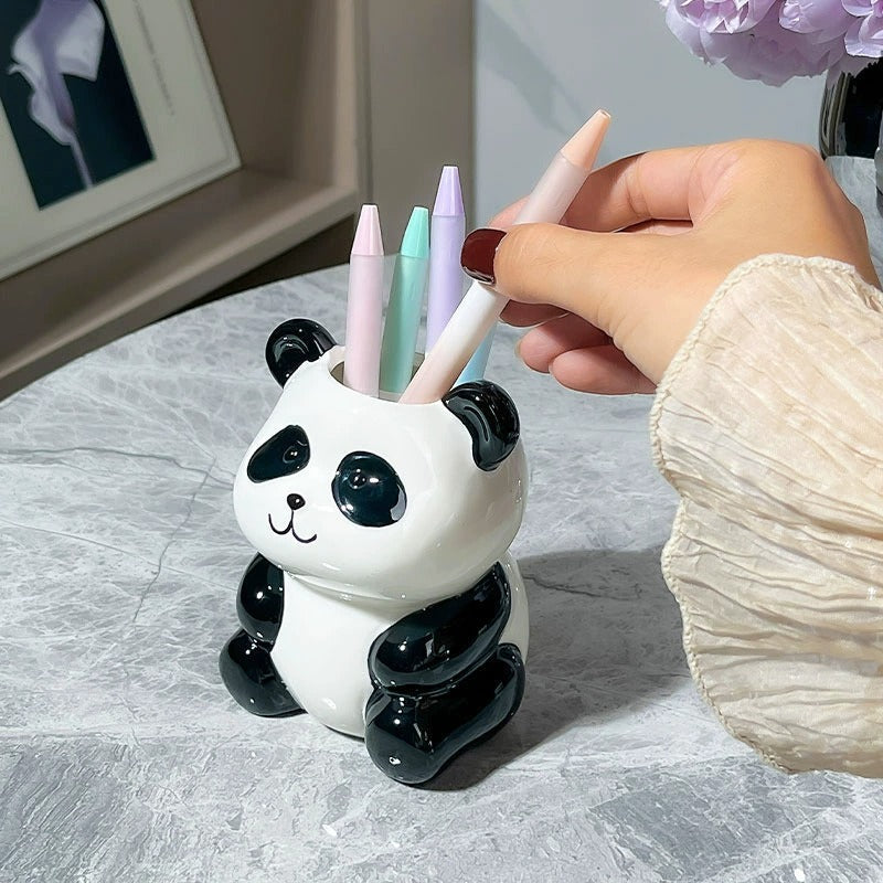 Smiley Little Panda Desk Pot
