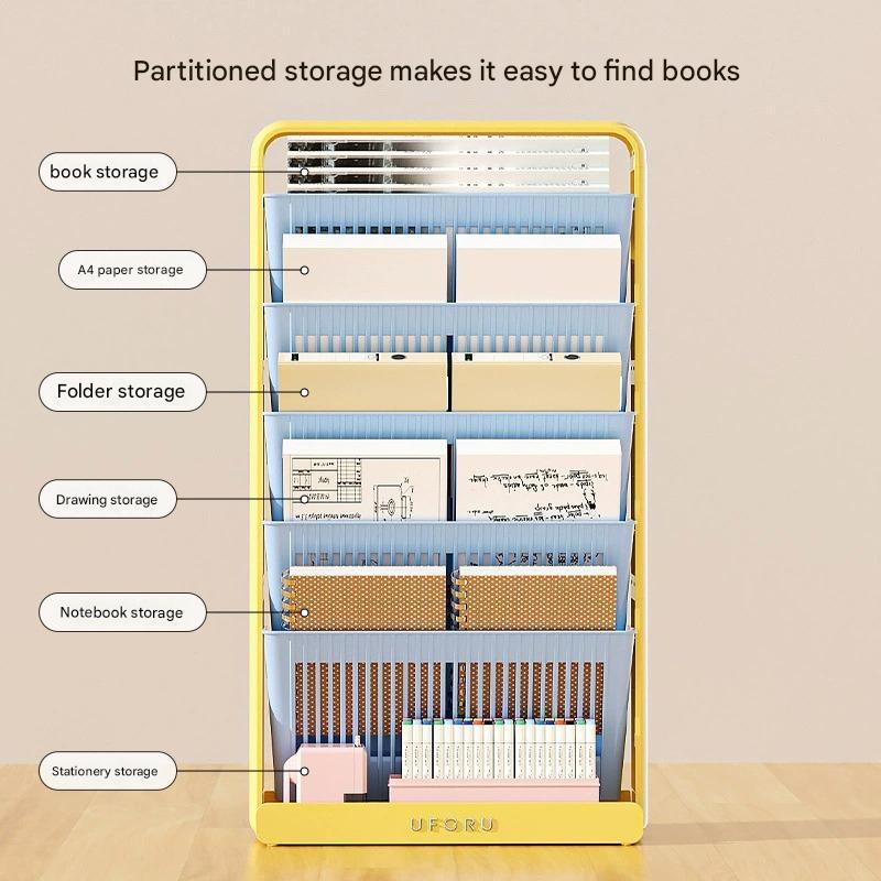 CornerEase Multi-Slot Bookshelf
