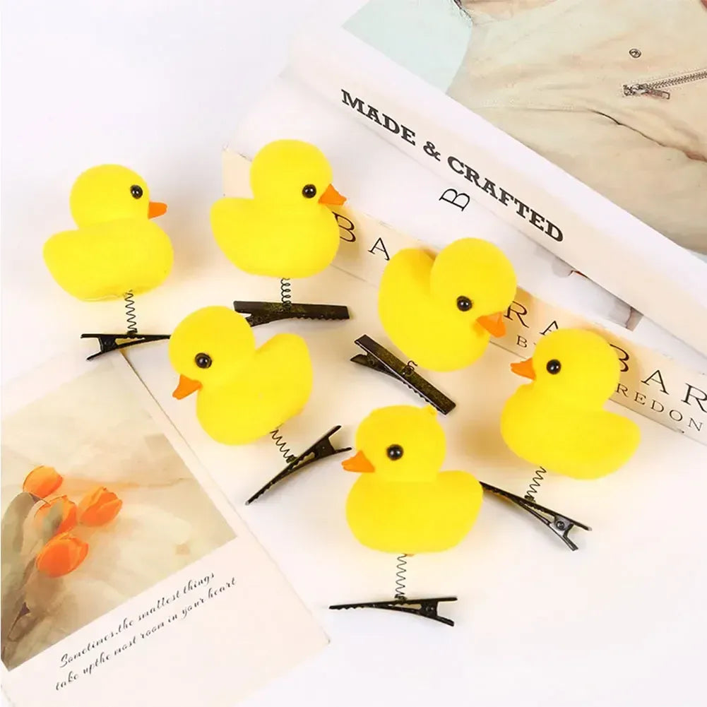Cute Springy Duck, Sunflower & Heart Clips