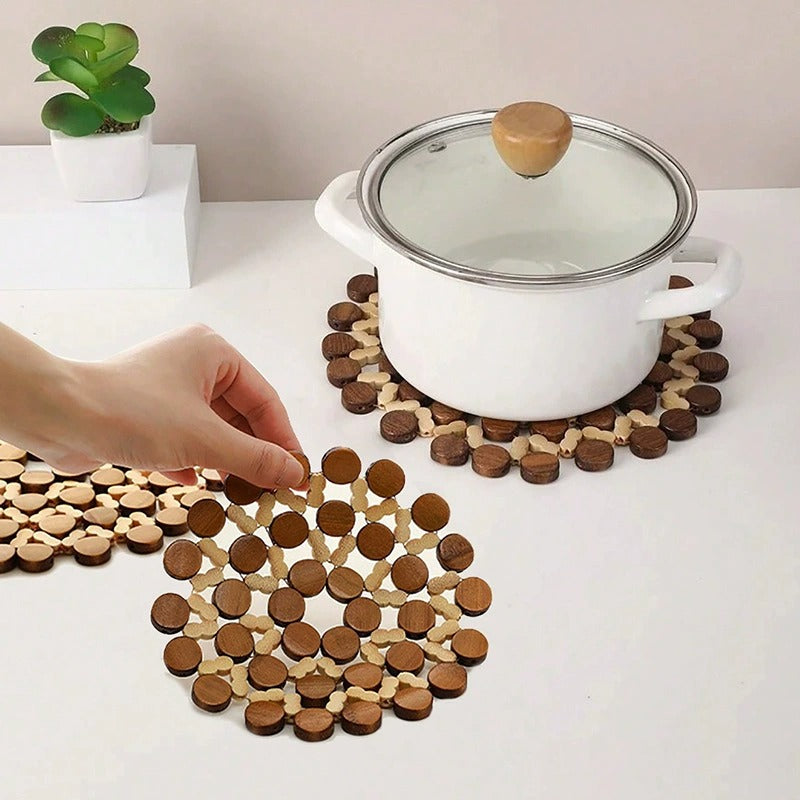 Stylish Wooden Heat-Proof Trivet