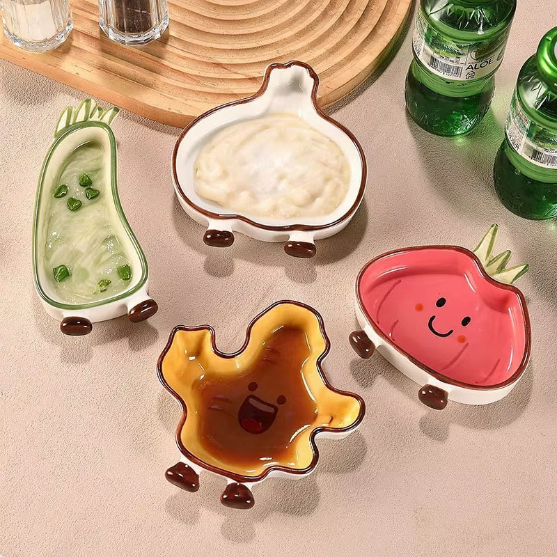 Cute Veggies Ceramic Serving Plates