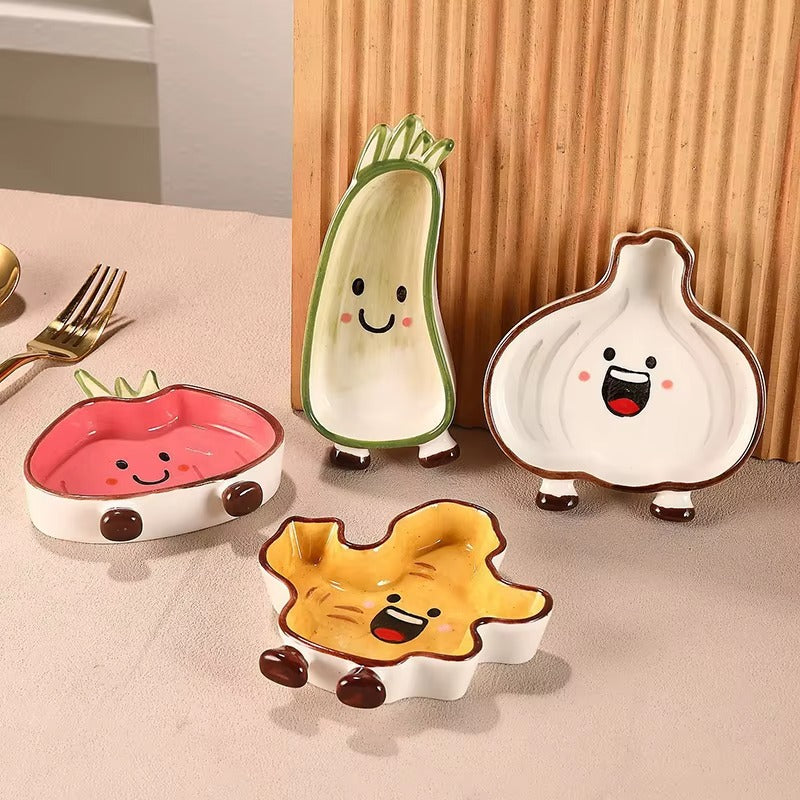 Cute Veggies Ceramic Serving Plates
