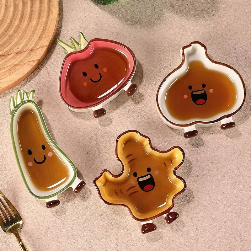Cute Veggies Ceramic Serving Plates